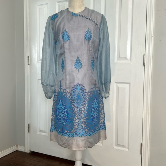 Excellent Condition Vintage Alfred Shaheen Painted Dress - Picture 1 of 17